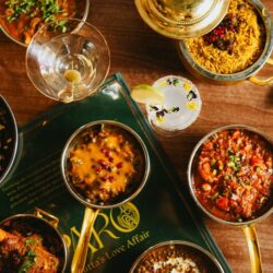 A Different halal dishes putting in table and looking fresh and tasty