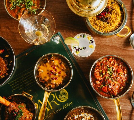A Different halal dishes putting in table and looking fresh and tasty